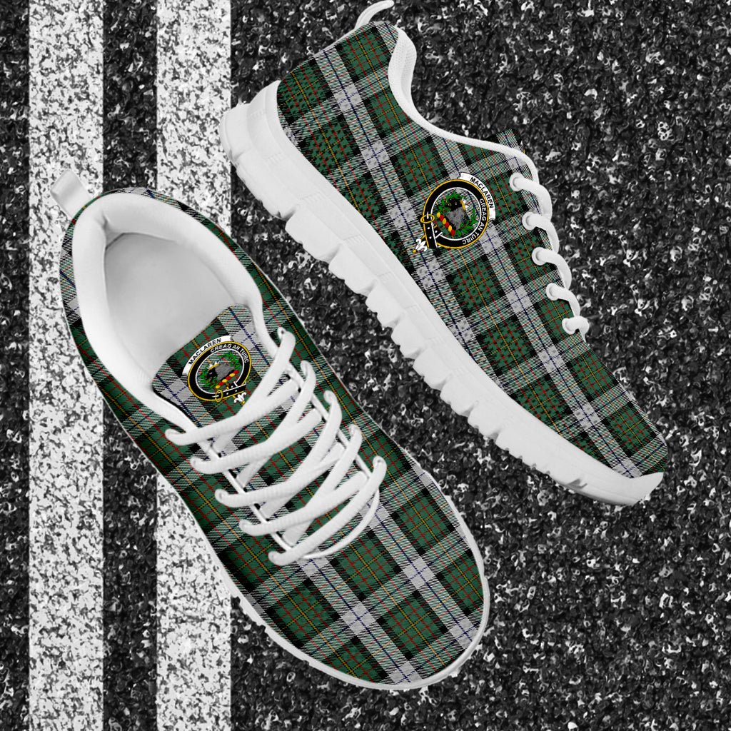 MacLaren Dress Tartan Sneakers with Family Crest - Tartan Vibes Clothing