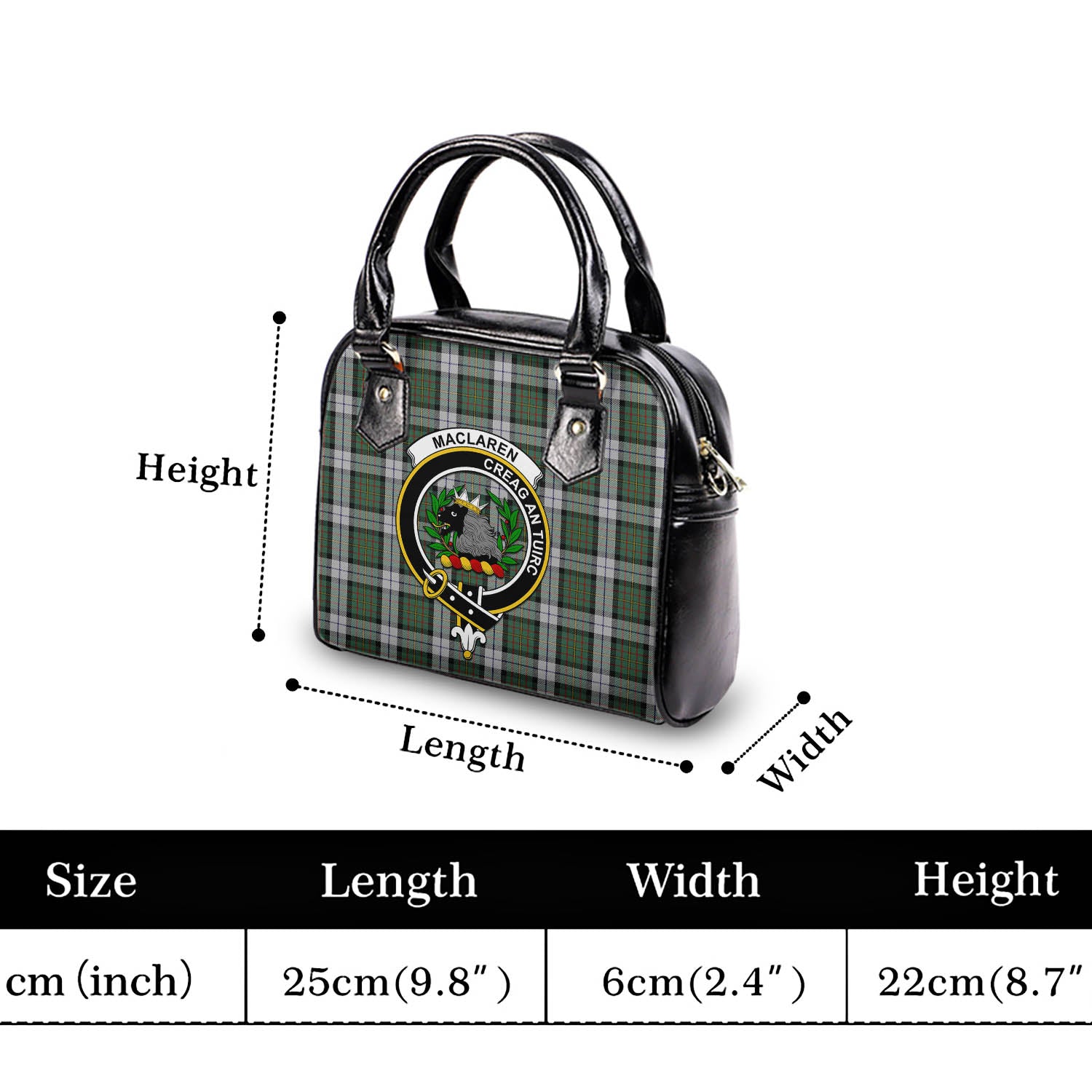 MacLaren Dress Tartan Shoulder Handbags with Family Crest - Tartanvibesclothing