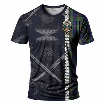 MacLaren (McLaren) Tartan T-Shirt with Family Crest Cross Sword Thistle Celtic Vibes