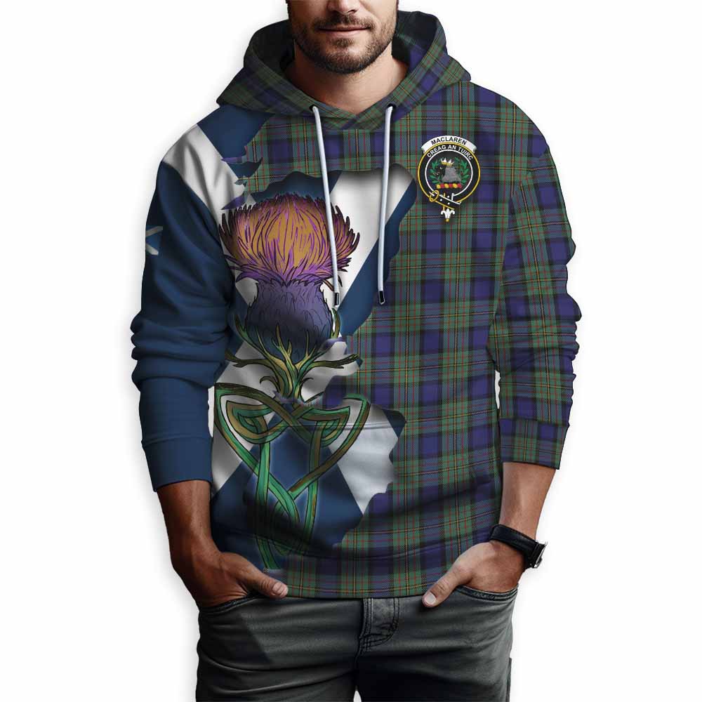 MacLaren (McLaren) Tartan Family Crest Hoodie Scottish Thistle Celtic Inspired Pullover Hoodie - Tartan Vibes Clothing