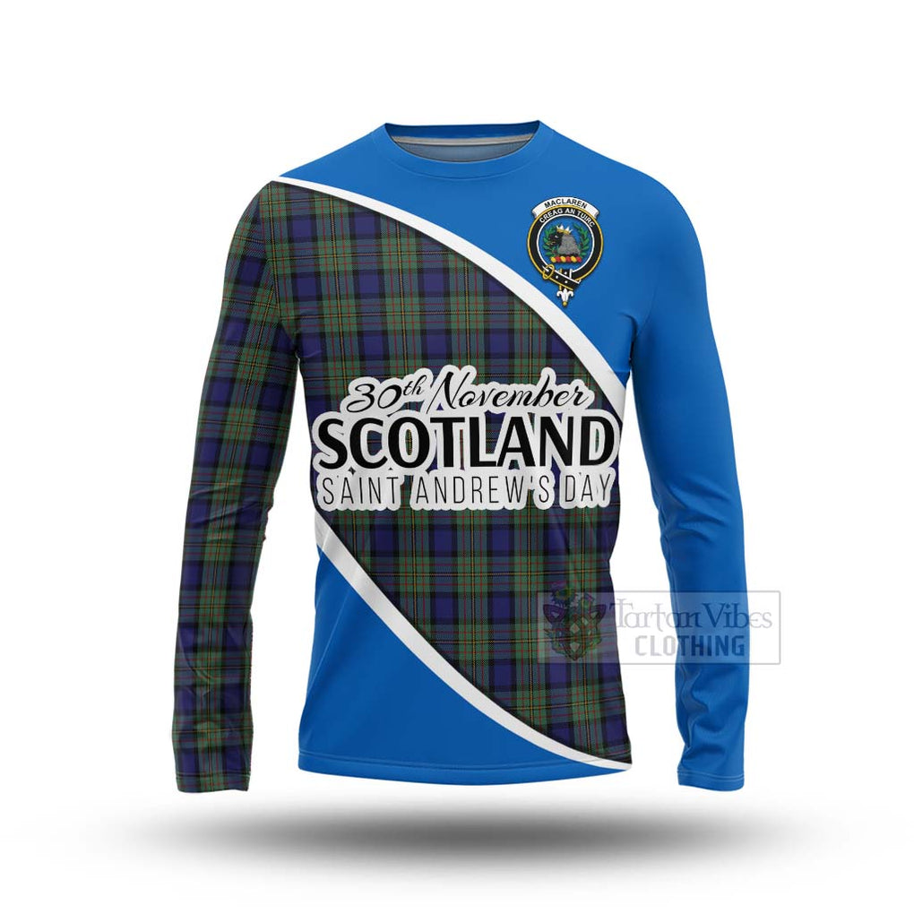 Tartan Vibes Clothing MacLaren (McLaren) Family Crest Tartan Long Sleeve T-Shirt Celebrate Saint Andrew's Day in Style