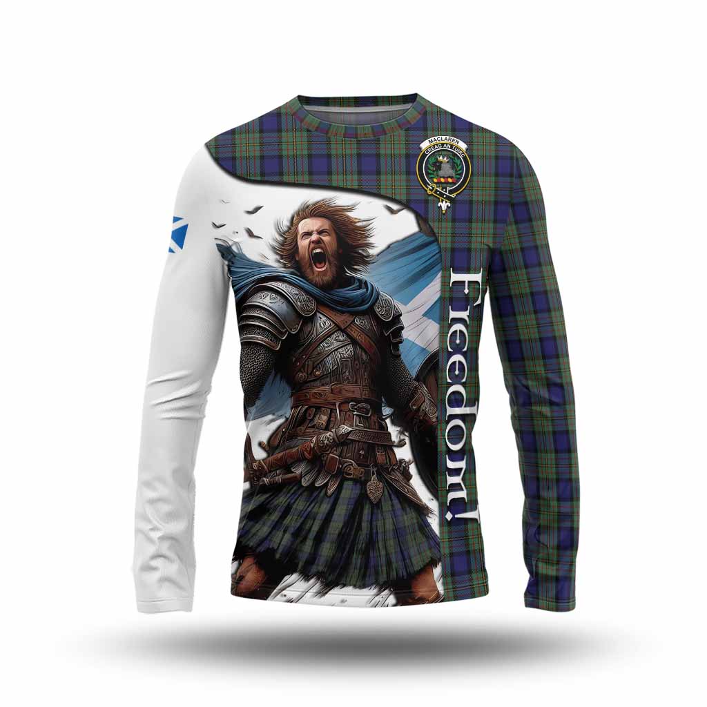 Tartan Vibes Clothing MacLaren (McLaren) Crest Tartan Long Sleeve T-Shirt Inspired by the Freedom of Scottish Warrior