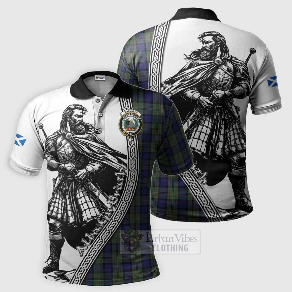 Tartan Vibes Clothing MacLaren (McLaren) Tartan Clan Crest Polo Shirt with Highlander Warrior Celtic Style