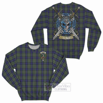 MacLaren (McLaren) Tartan Sweatshirt with Family Crest Celtic Skull Style