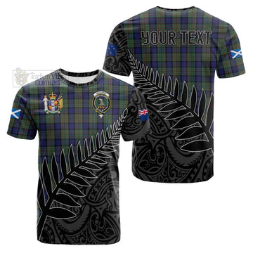 MacLaren (McLaren) Crest Tartan Cotton T-shirt with New Zealand Silver Fern Half Style