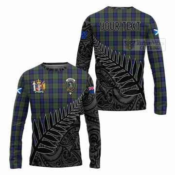 MacLaren (McLaren) Crest Tartan Long Sleeve T-Shirt with New Zealand Silver Fern Half Style