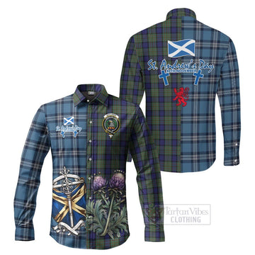 MacLaren (McLaren) Tartan Long Sleeve Button Shirt Happy St. Andrew's Day Half Tartan Style