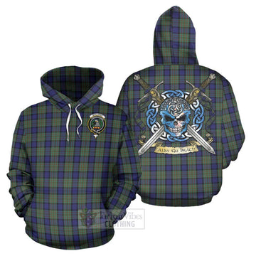 MacLaren (McLaren) Tartan Hoodie with Family Crest Celtic Skull Style