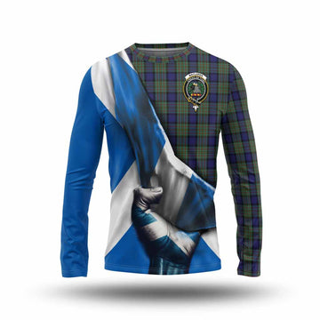 MacLaren (McLaren) Tartan Long Sleeve T-Shirt with Family Crest Scotland Patriotic Style