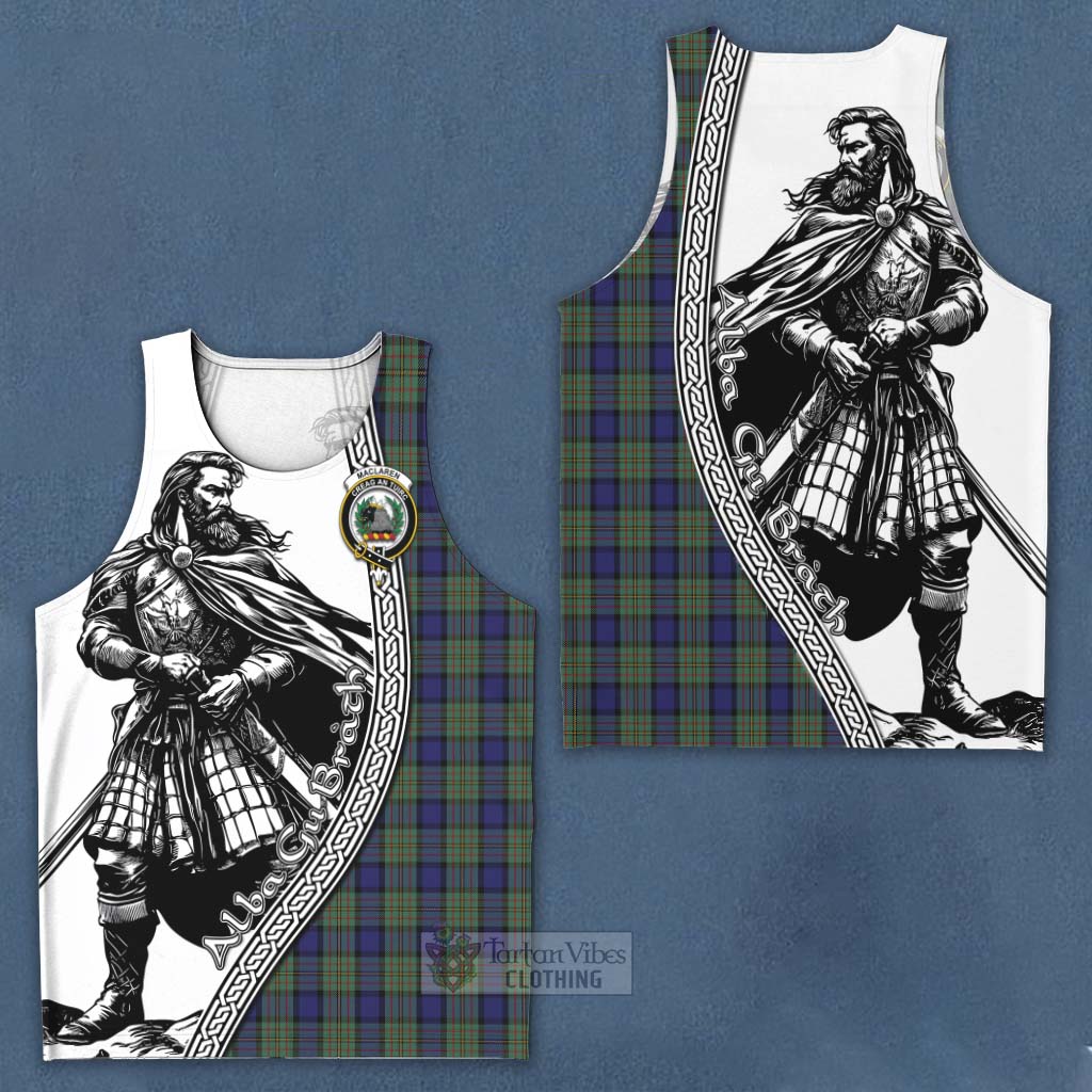 Tartan Vibes Clothing MacLaren (McLaren) Tartan Clan Crest Men's Tank Top with Highlander Warrior Celtic Style