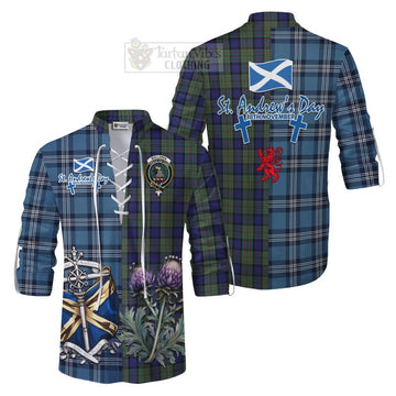 MacLaren (McLaren) Tartan Ghillie Kilt Shirt Happy St. Andrew's Day Half Tartan Style