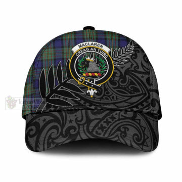 MacLaren (McLaren) Crest Tartan Classic Cap with New Zealand Silver Fern Half Style