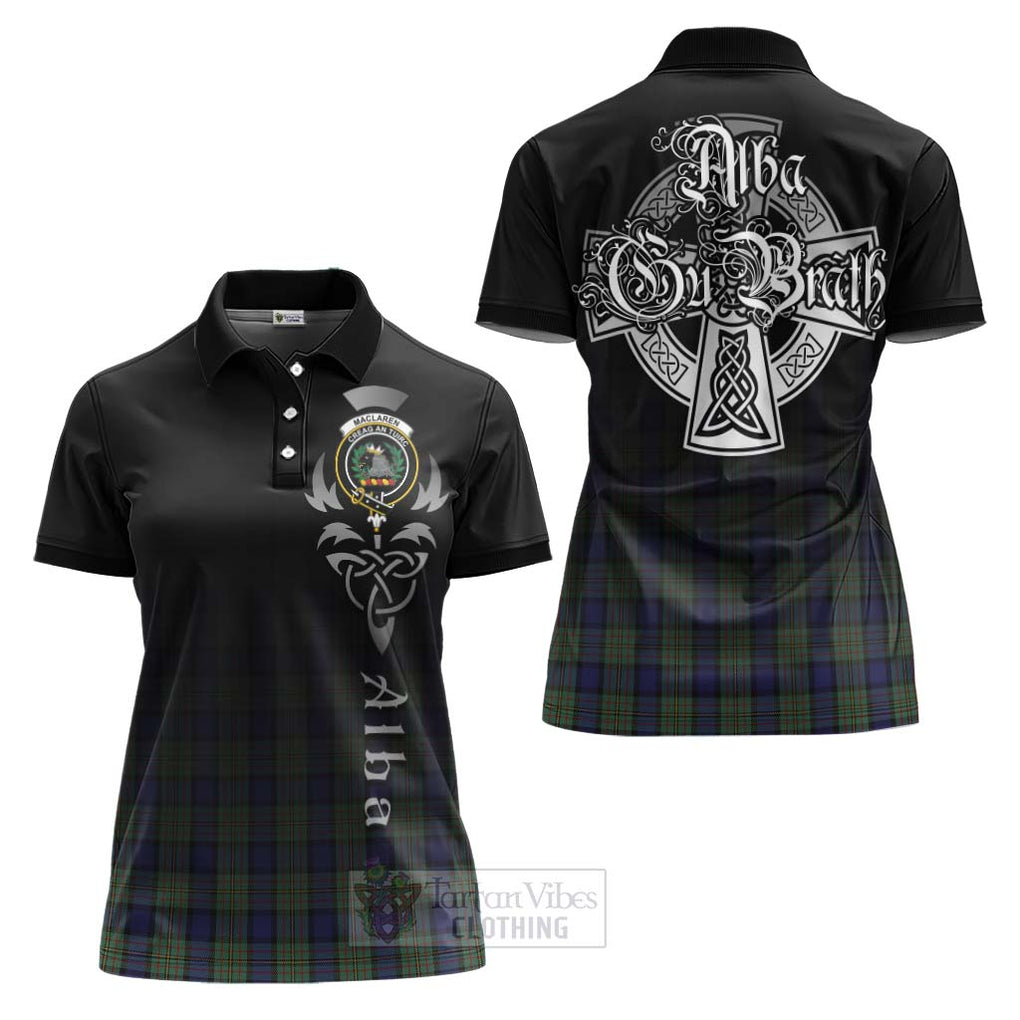 Tartan Vibes Clothing MacLaren (McLaren) Tartan Women's Polo Shirt Featuring Alba Gu Brath Family Crest Celtic Inspired