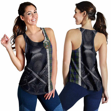 MacLaren (McLaren) Tartan Women's Racerback Tanks with Family Crest Cross Sword Thistle Celtic Vibes