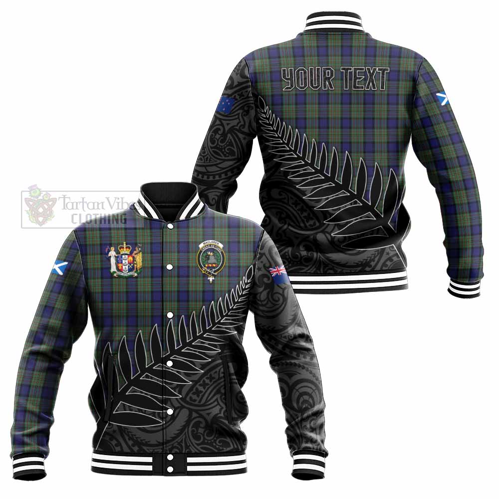 Tartan Vibes Clothing MacLaren (McLaren) Crest Tartan Baseball Jacket with New Zealand Silver Fern Half Style