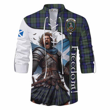 MacLaren (McLaren) Crest Tartan Ghillie Kilt Shirt Inspired by the Freedom of Scottish Warrior