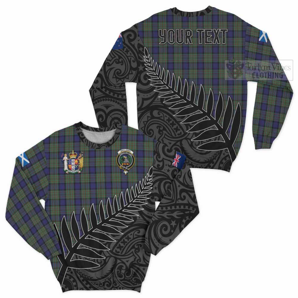 Tartan Vibes Clothing MacLaren (McLaren) Crest Tartan Sweatshirt with New Zealand Silver Fern Half Style