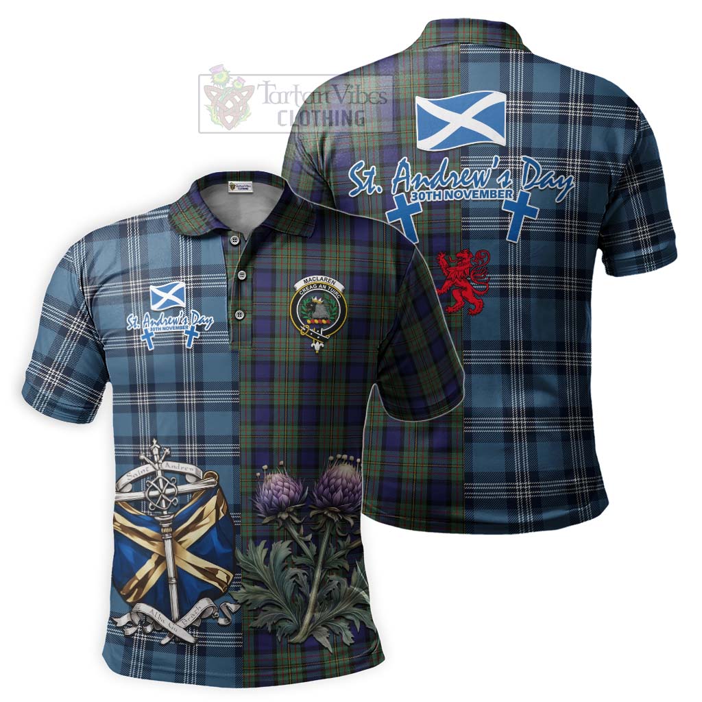 Tartan Vibes Clothing MacLaren (McLaren) Tartan Polo Shirt Happy St. Andrew's Day Half Tartan Style