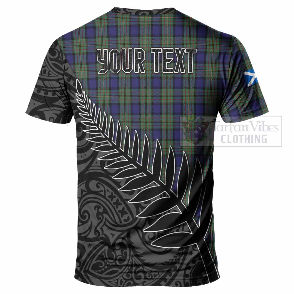 Tartan Vibes Clothing MacLaren (McLaren) Crest Tartan T-Shirt with New Zealand Silver Fern Half Style