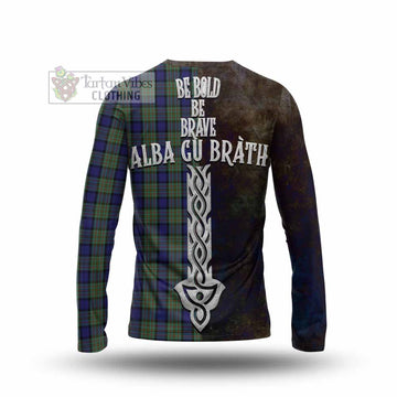 MacLaren (McLaren) Tartan Family Crest Long Sleeve T-Shirt Alba Gu Brath Be Brave Lion Ancient Style - Tartan Vibes Clothing