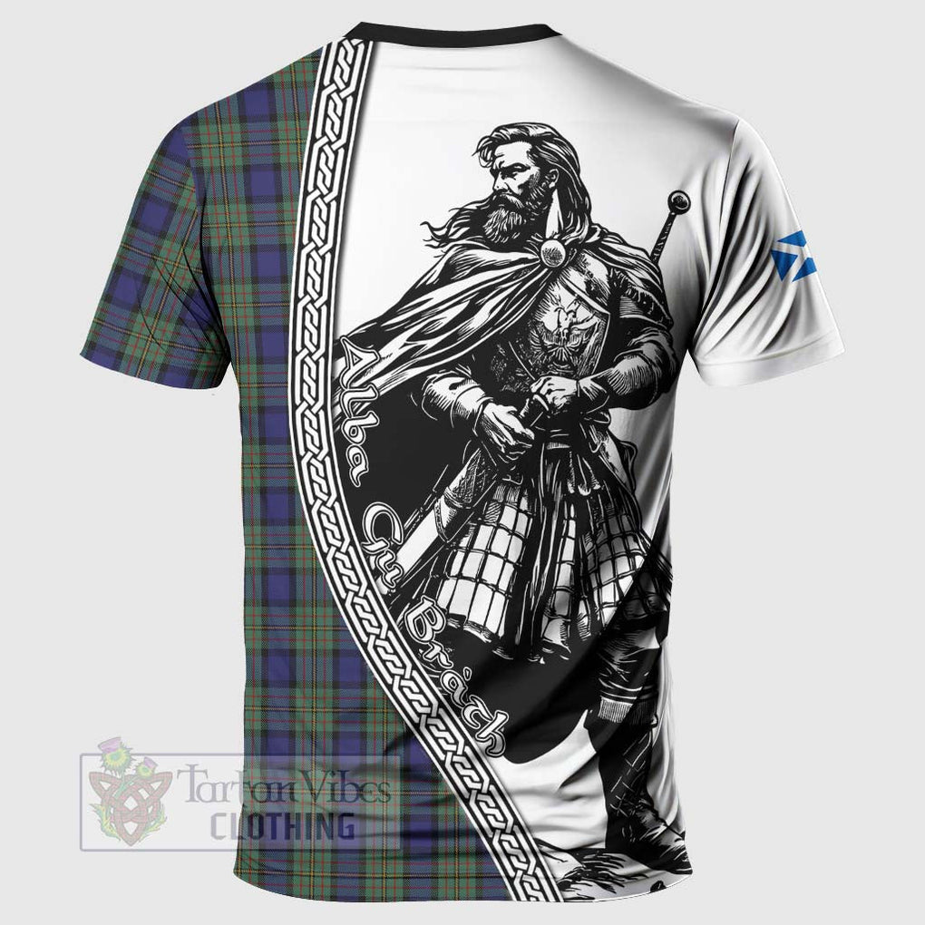 Tartan Vibes Clothing MacLaren (McLaren) Tartan Clan Crest T-Shirt with Highlander Warrior Celtic Style