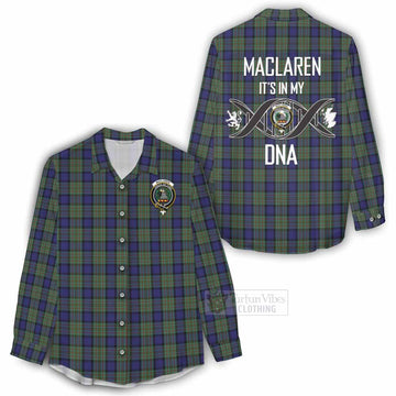 MacLaren (McLaren) Tartan Women's Casual Shirt with Family Crest DNA In Me Style