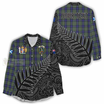 MacLaren (McLaren) Crest Tartan Women's Casual Shirt with New Zealand Silver Fern Half Style