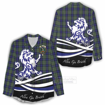 MacLaren (McLaren) Tartan Women's Casual Shirt with Alba Gu Brath Regal Lion Emblem