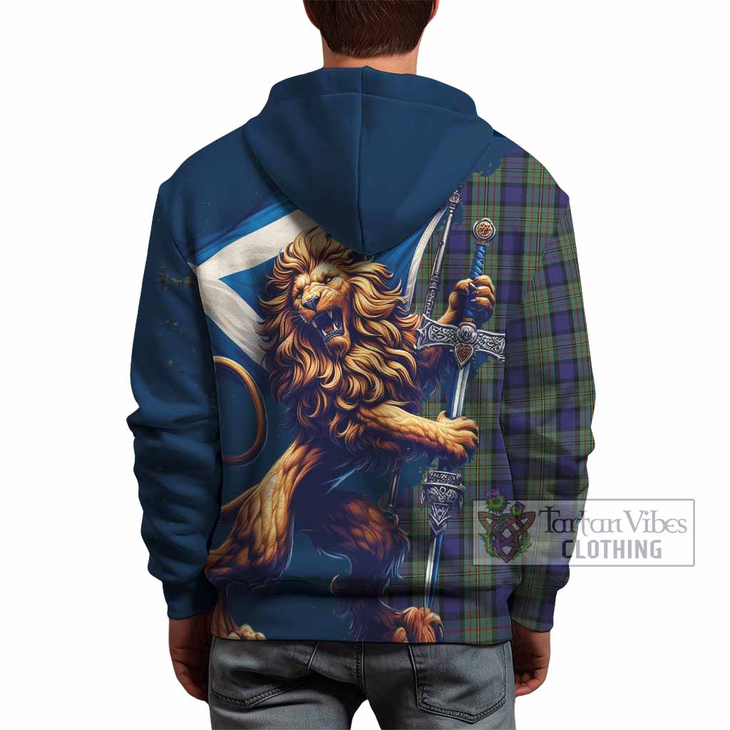 MacLean (McLean) Tartan Family Crest Hoodie with Scottish Majestic Lion