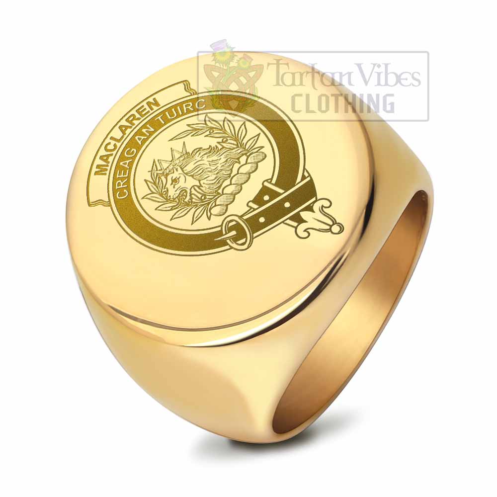 Tartan Vibes Clothing MacLaren (McLaren) Clan Crest Engraved Ring