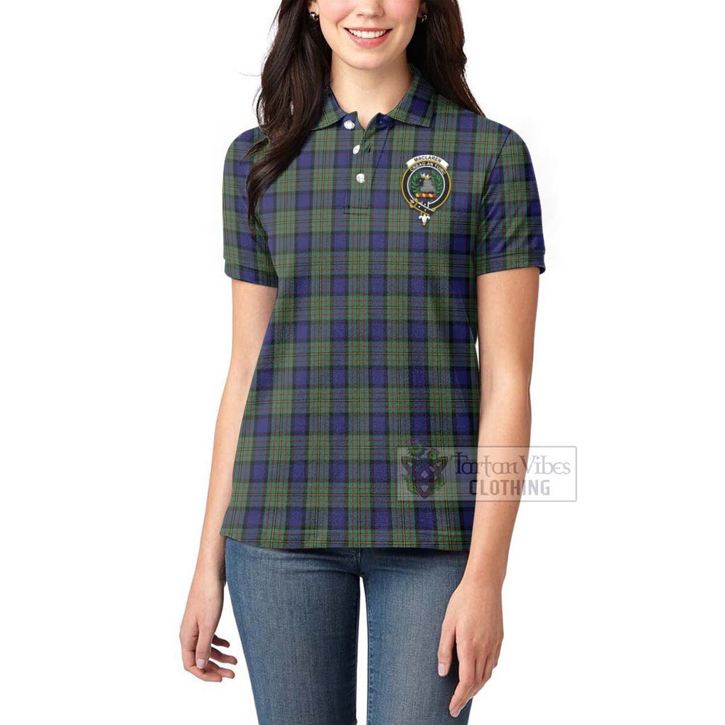 Tartan Vibes Clothing MacLaren (McLaren) Tartan Women's Polo Shirt with Family Crest Celtic Skull Style