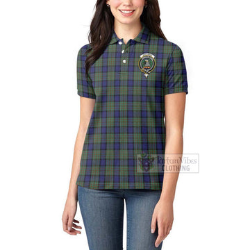 MacLaren (McLaren) Tartan Women's Polo Shirt with Family Crest Celtic Skull Style