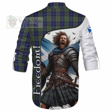 MacLaren (McLaren) Crest Tartan Ghillie Kilt Shirt Inspired by the Freedom of Scottish Warrior