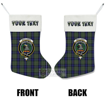 MacLaren (McLaren) Tartan Family Crest Christmas Stocking with Personalized Text