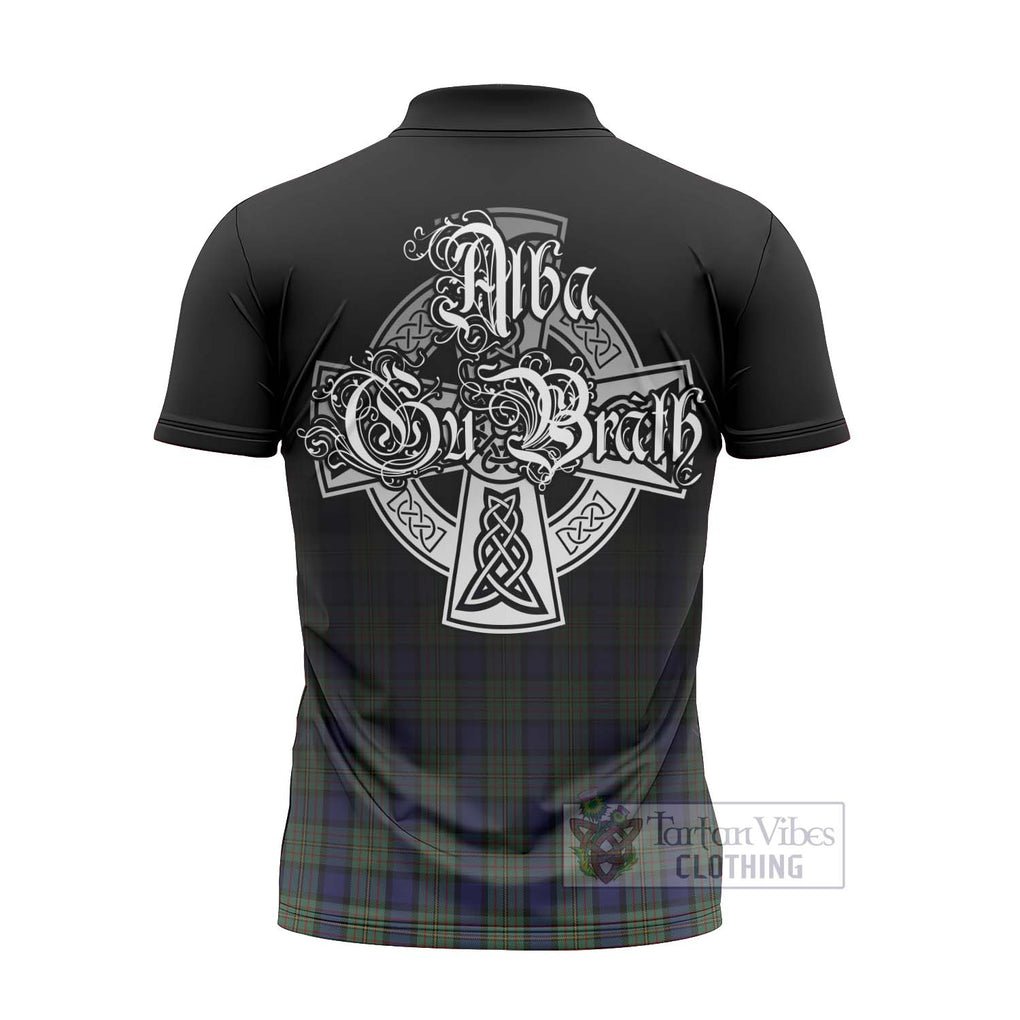 Tartan Vibes Clothing MacLaren (McLaren) Tartan Zipper Polo Shirt Featuring Alba Gu Brath Family Crest Celtic Inspired