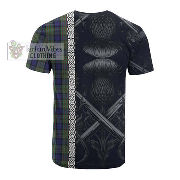 MacLaren (McLaren) Tartan Cotton T-shirt with Family Crest Cross Sword Thistle Celtic Vibes