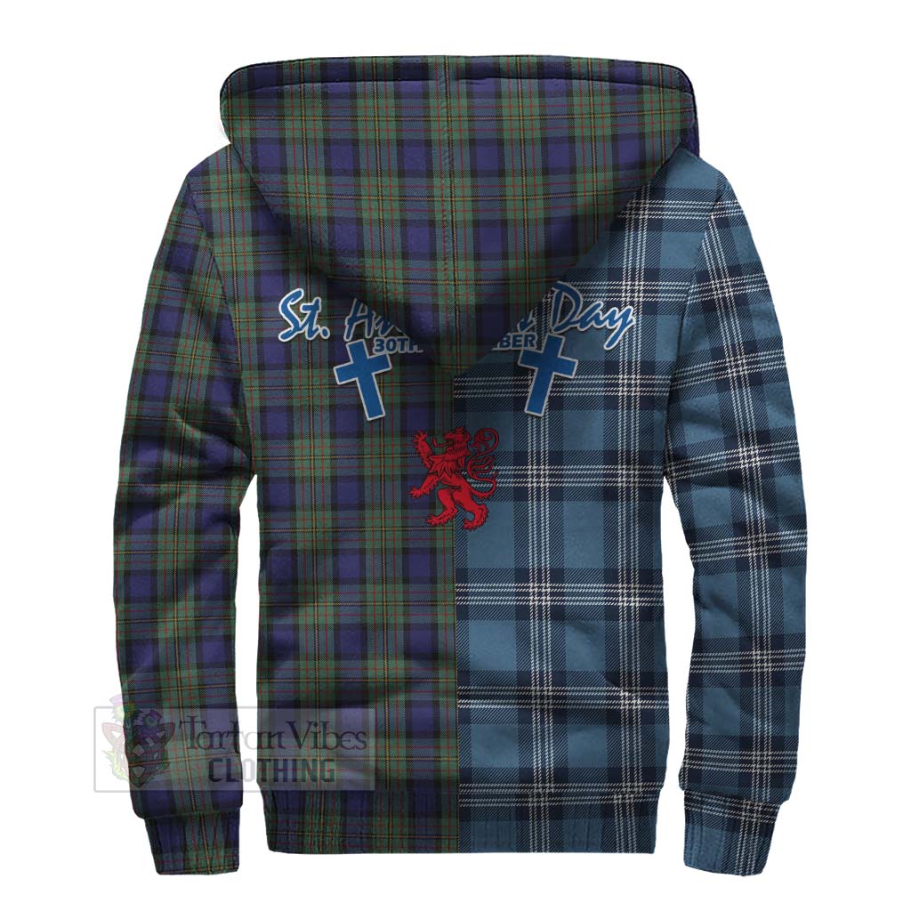 Tartan Vibes Clothing MacLaren (McLaren) Tartan Sherpa Hoodie Happy St. Andrew's Day Half Tartan Style