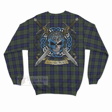 MacLaren (McLaren) Tartan Sweatshirt with Family Crest Celtic Skull Style