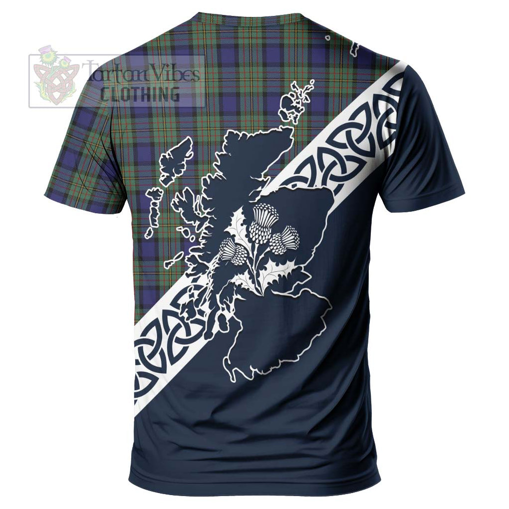 MacLaren (McLaren) Tartan T-Shirt Featuring Thistle and Scotland Map