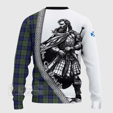 MacLaren (McLaren) Tartan Clan Crest Knitted Sweater with Highlander Warrior Celtic Style