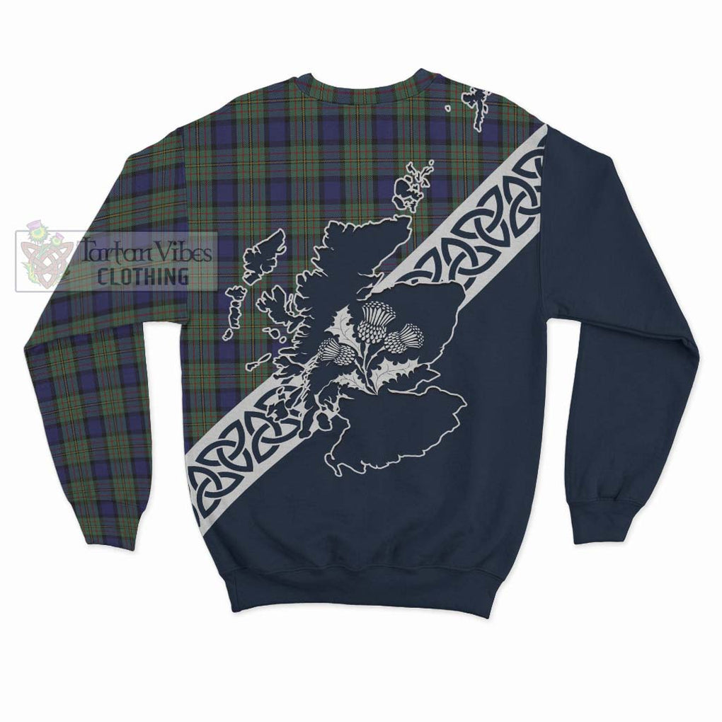 Tartan Vibes Clothing MacLaren (McLaren) Tartan Sweatshirt Featuring Thistle and Scotland Map