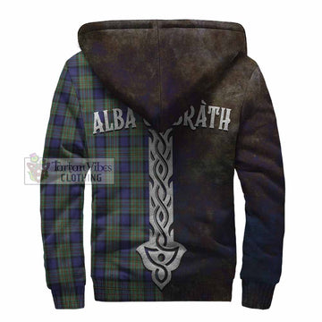 MacLaren (McLaren) Tartan Family Crest Sherpa Hoodie Alba Gu Brath Be Brave Lion Ancient Style - Tartan Vibes Clothing