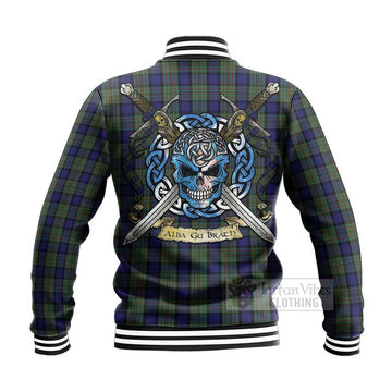 MacLaren (McLaren) Tartan Baseball Jacket with Family Crest Celtic Skull Style