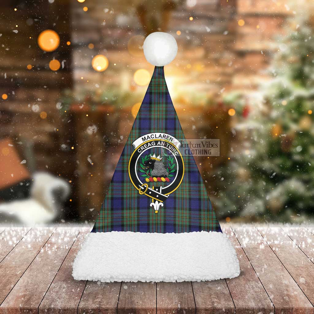 Tartan Vibes Clothing MacLaren (McLaren) Tartan Christmas Santa Hats with Family Crest