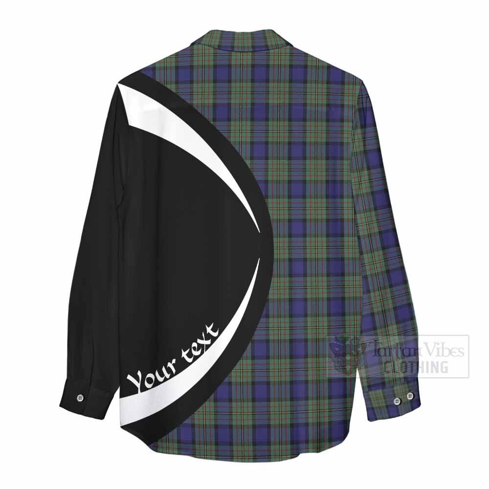 Tartan Vibes Clothing MacLaren (McLaren) Tartan Women's Casual Shirt with Family Crest Circle Style