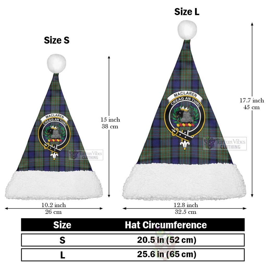 Tartan Vibes Clothing MacLaren (McLaren) Tartan Christmas Santa Hats with Family Crest