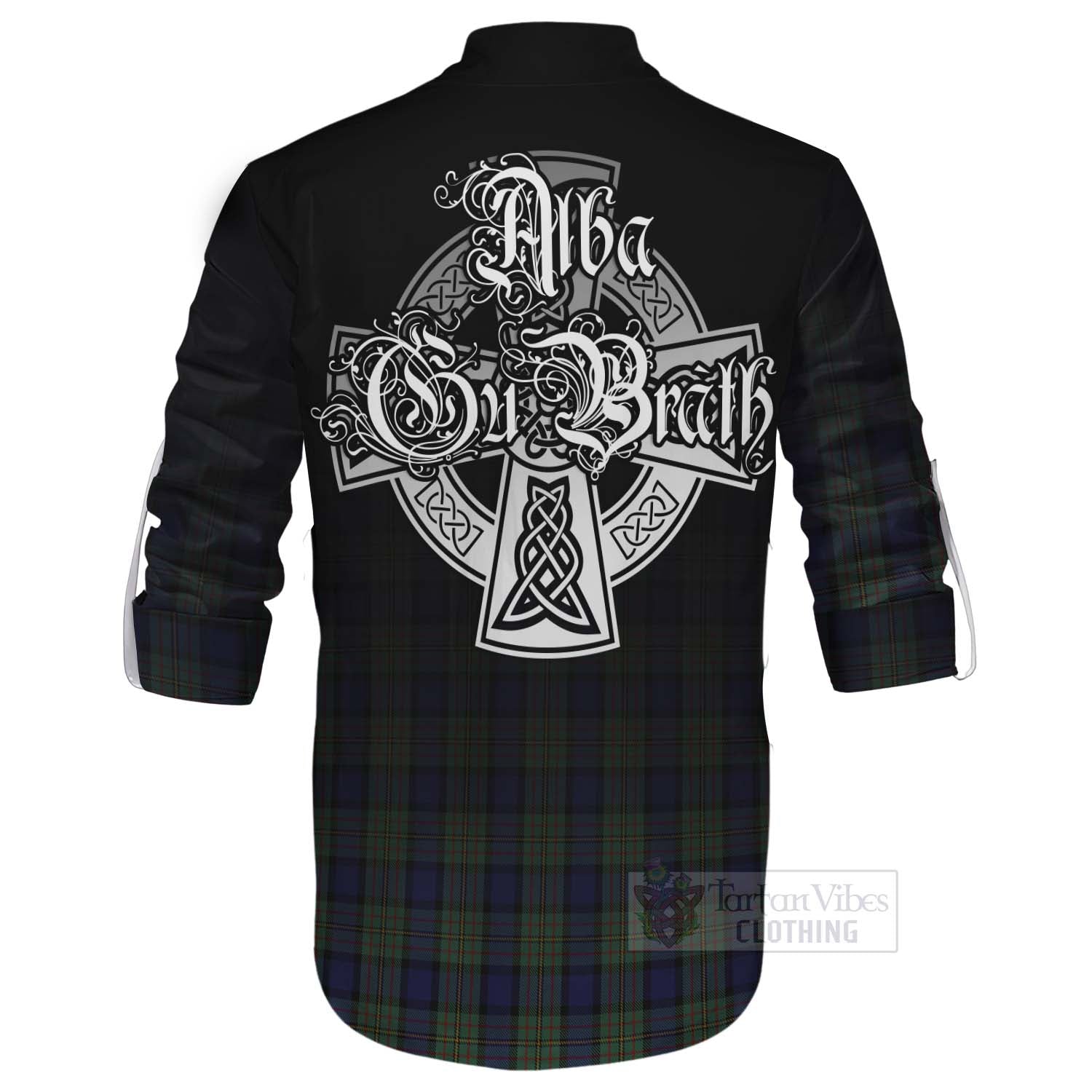 Tartan Vibes Clothing MacLaren (McLaren) Tartan Ghillie Kilt Shirt Featuring Alba Gu Brath Family Crest Celtic Inspired