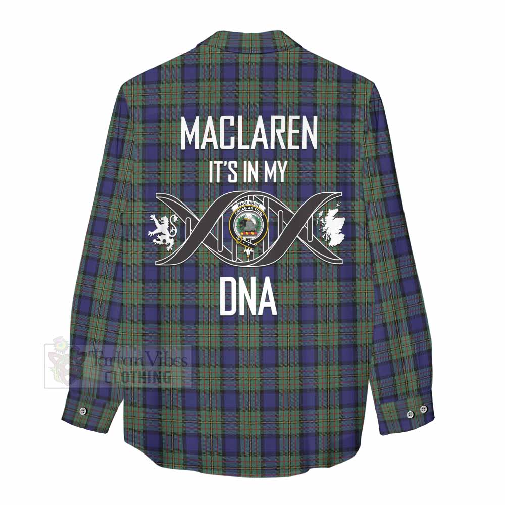 Tartan Vibes Clothing MacLaren (McLaren) Tartan Women's Casual Shirt with Family Crest DNA In Me Style