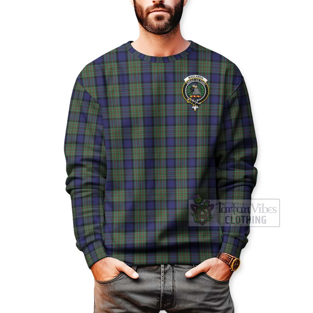 Tartan Vibes Clothing MacLaren (McLaren) Tartan Sweatshirt with Family Crest Celtic Skull Style