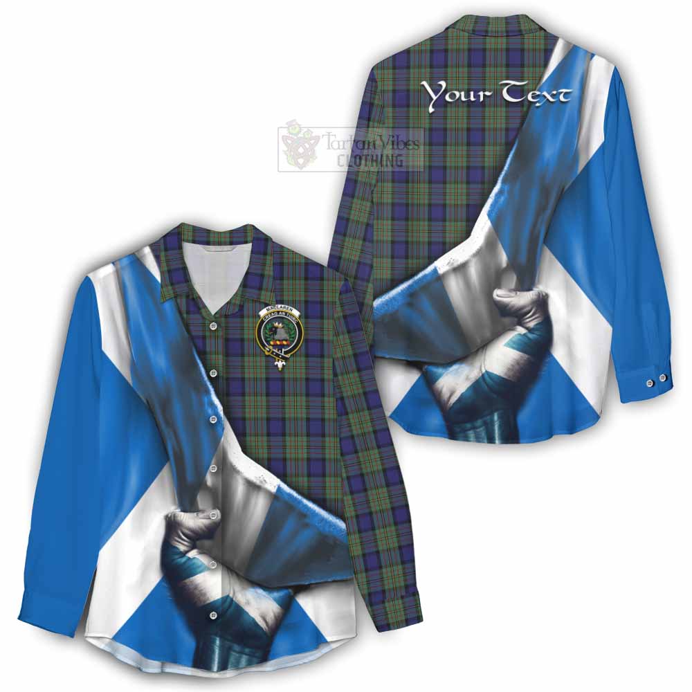 Tartan Vibes Clothing MacLaren (McLaren) Tartan Women's Casual Shirt with Family Crest Scotland Patriotic Style